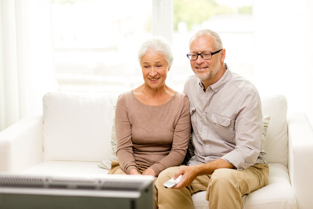 Senior Couple Watching TV